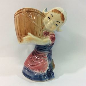 Royal Copley Planter Vase Dutch Girl Basket